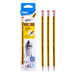 ფანქარი Deli HB, საშლელით, 12 ცალი