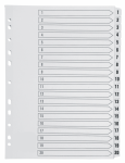 გამყოფი A4 Index MF912929, 20 განყოფილებით, ნაცრისფერი